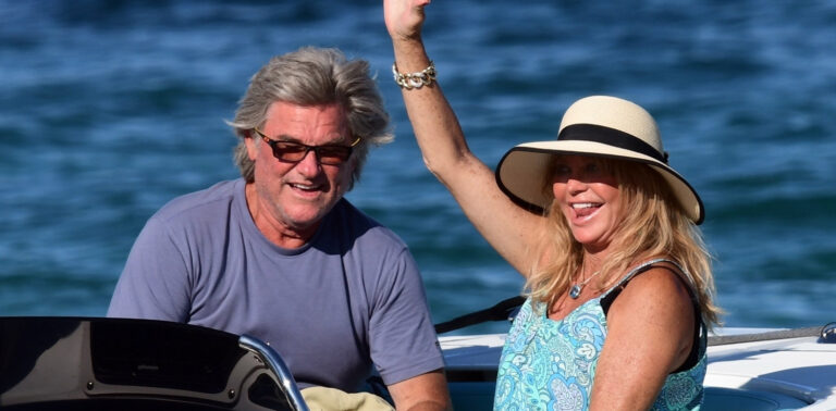 Kurt Russell and Goldie Hawn seen leaving Club 55 in St Tropez