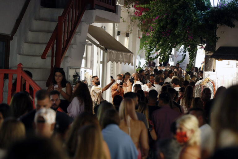 Virus Outbreak Greece Mykonos