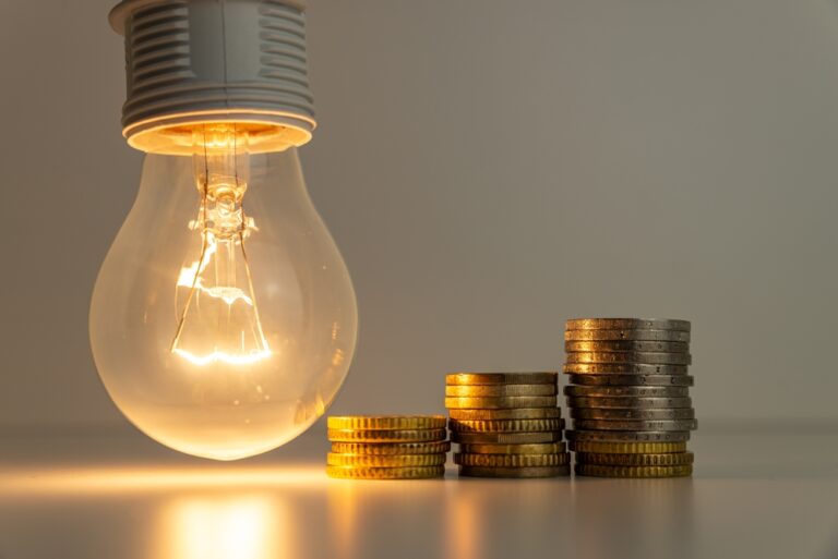 Light,Bulb,On,,With,Banknotes,,Coins,And,Energy,Bill.,Increase
