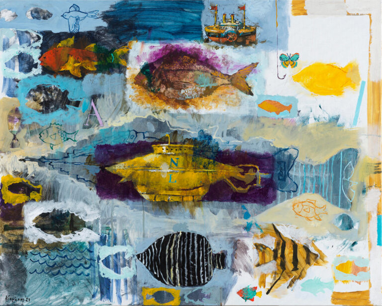 YiannisAdamakis_Nautilus_Acrylics-on-canvas_2023_80X100cm@ZoumboulakisGalleries