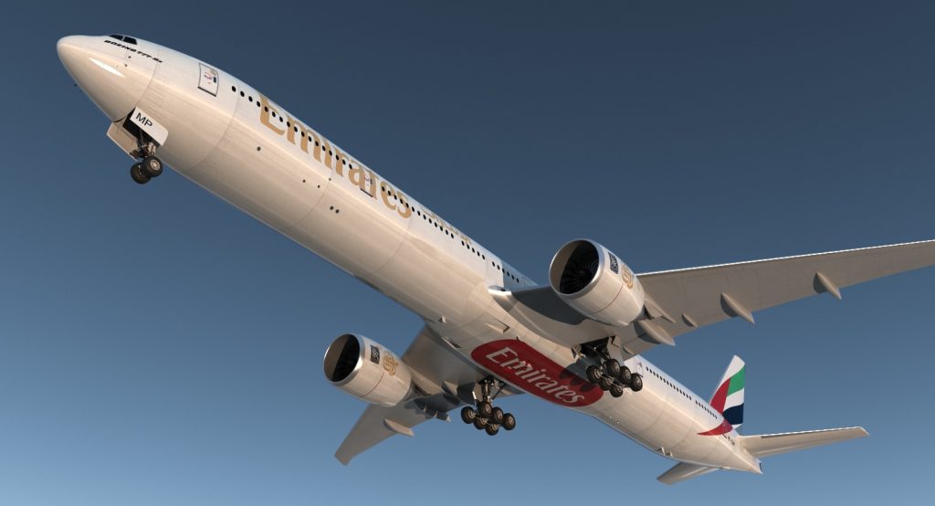 3d_molier International Boeing 777-9x Emirates Airlines Rigged 3