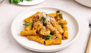 Ριγκατόνι με κοτόπουλο και τυριά