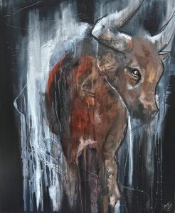 Χριστίνα Κατεργιαννάκη, Εκεί που ματώνει ο παράδεισος, 120x100cm, Λάδια σε καμβά