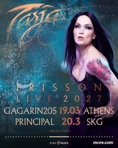 TARJA | Frisson Tour 2027 | Παρασκευή 19 Μαρτίου, Gagarin 205 και Σάββατο 20 Μαρτίου, Principal Club Theater